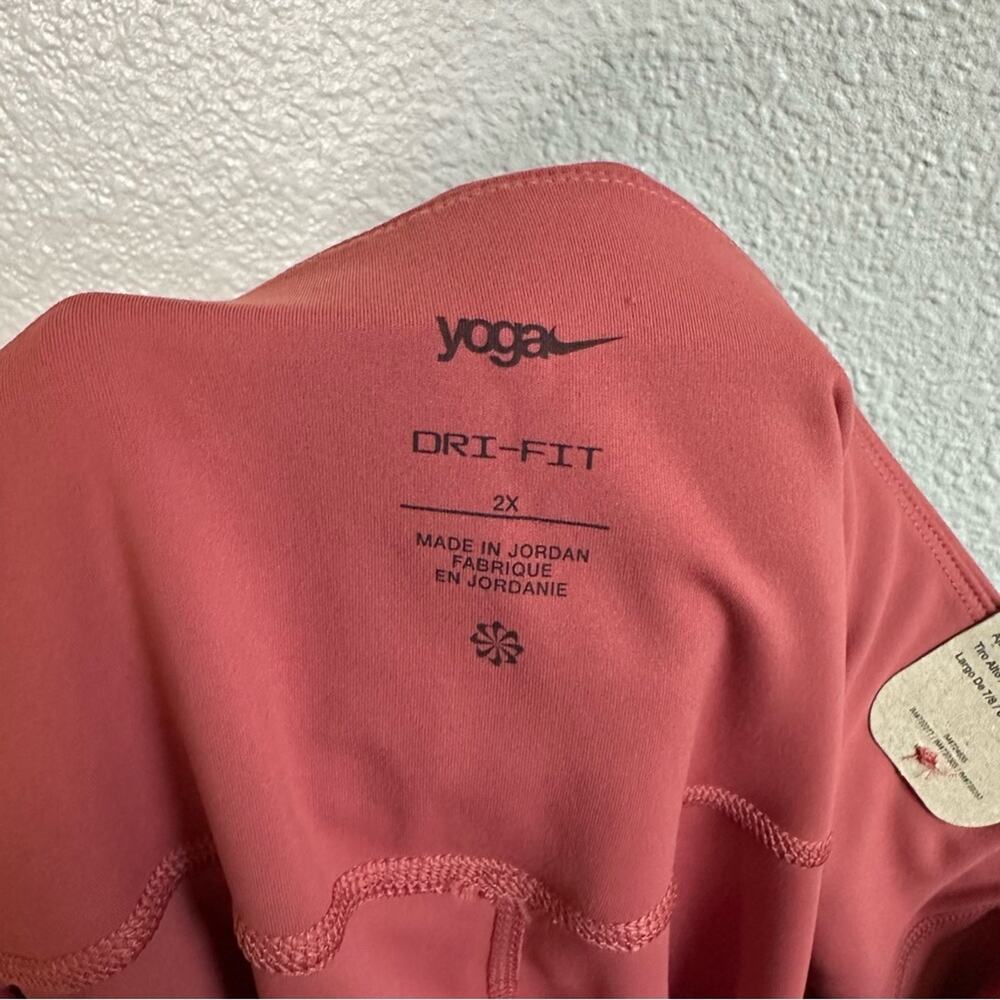 NWT Nike Yoga High Rise 7/8 Length Tight Leggings Rusty Red Pink Women’s Size 2X - Picture 10 of 12